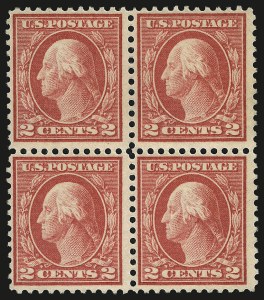 Sale 959, Lot 2911, 1913-15 Washington-Franklin Issues (Scott 424-461), 2c Pale Carmine Red, Ty. I (461) Sale 959, Lot 2911, 1913-15 Washington-Franklin Issues (Scott 424-461)
