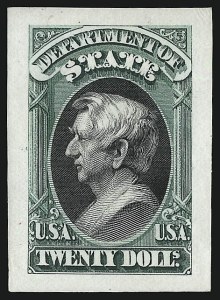 Sale 962, Lot 2154, Essays, Proofs and Specimens (Back-of-Book, group lots), 1c-$20.00 State, Small Die Proofs (O57P2-O71P2) Sale 962, Lot 2154, Essays, Proofs and Specimens (Back-of-Book, group lots)
