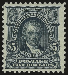 Sale 962, Lot 2627, 1902-08 thru Jamestown Issues (Scott 300-330), $5.00 Dark Green (313) Sale 962, Lot 2627, 1902-08 thru Jamestown Issues (Scott 300-330)