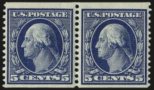 Sale 962, Lot 2668, 1908-12 Issues (Scott 331-396), 5c Blue, Coil (355) Sale 962, Lot 2668, 1908-12 Issues (Scott 331-396)
