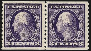 Sale 962, Lot 2730, 1912-23 Issues (Scott 405-524), 3c Violet, Coil (445) Sale 962, Lot 2730, 1912-23 Issues (Scott 405-524)