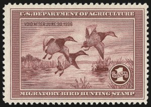 Sale 967, Lot 5355, Hunting Permits, $1.00 1935 Hunting Permit (RW2) Sale 967, Lot 5355, Hunting Permits