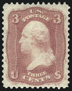 Sale 975, Lot 1240, 1861-66 Issue (Scott 56-78), 3c Brown Rose, First Design (56) Sale 975, Lot 1240, 1861-66 Issue (Scott 56-78)