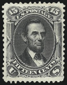 Sale 975, Lot 1278, 1861-66 Issue (Scott 56-78), 15c Black (77) Sale 975, Lot 1278, 1861-66 Issue (Scott 56-78)