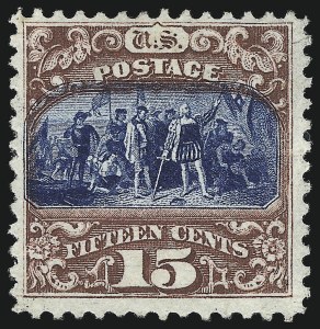 Sale 976, Lot 1459, 1869 Pictorial Issue (Scott 112-122), 15c Brown & Blue, Ty. II (119) Sale 976, Lot 1459, 1869 Pictorial Issue (Scott 112-122)