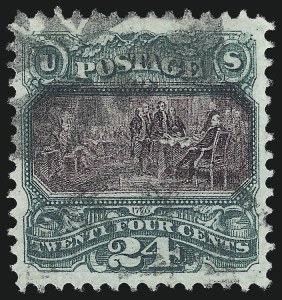 Sale 976, Lot 1467, 1869 Pictorial Issue (Scott 112-122), 24c Green & Violet (120) Sale 976, Lot 1467, 1869 Pictorial Issue (Scott 112-122)