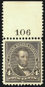 Sale 976, Lot 1765, 1895 Watermarked Bureau Issue (Scott 264-278), 4c Dark Brown (269) Sale 976, Lot 1765, 1895 Watermarked Bureau Issue (Scott 264-278)