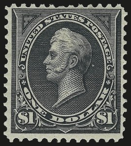 Sale 976, Lot 1790, 1895 Watermarked Bureau Issue (Scott 264-278), $1.00 Black, Ty. II (276A) Sale 976, Lot 1790, 1895 Watermarked Bureau Issue (Scott 264-278)