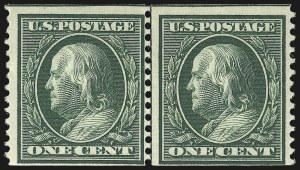 Sale 976, Lot 1931, 1908-10 Washington-Franklin Issues (Scott 331-356), 1c Green, Coil (352) Sale 976, Lot 1931, 1908-10 Washington-Franklin Issues (Scott 331-356)