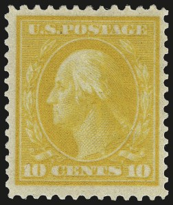 Sale 976, Lot 1951, 1909 Bluish Paper Issue (Scott 357-366), 10c Yellow, Bluish (364) Sale 976, Lot 1951, 1909 Bluish Paper Issue (Scott 357-366)