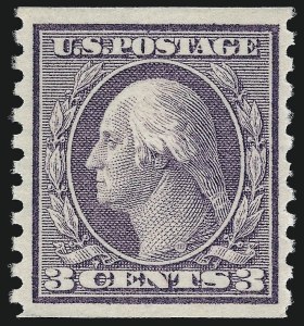 Sale 976, Lot 2039, 1913-15 Washington-Franklin Issues (Scott 424-460), 3c Violet, Coil (456) Sale 976, Lot 2039, 1913-15 Washington-Franklin Issues (Scott 424-460)