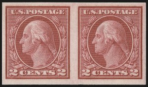 Sale 976, Lot 2044, 1913-15 Washington-Franklin Issues (Scott 424-460), 2c Carmine, Ty. I, Imperforate Coil (459) Sale 976, Lot 2044, 1913-15 Washington-Franklin Issues (Scott 424-460)