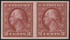 Sale 976, Lot 2046, 1913-15 Washington-Franklin Issues (Scott 424-460), 2c Carmine, Ty. I, Imperforate Coil (459) Sale 976, Lot 2046, 1913-15 Washington-Franklin Issues (Scott 424-460)