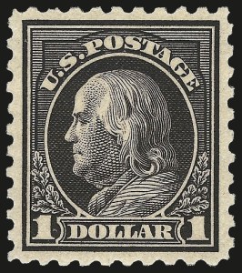 Sale 976, Lot 2049, 1913-15 Washington-Franklin Issues (Scott 424-460), $1.00 Violet Black (460) Sale 976, Lot 2049, 1913-15 Washington-Franklin Issues (Scott 424-460)