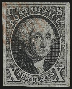 Sale 982, Lot 5021, 1847 Issue (Scott 1-2), 10c Black (2) Sale 982, Lot 5021, 1847 Issue (Scott 1-2)