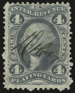 Sale 982, Lot 6200, Revenues, 4c Playing Cards, Perforated (R21c) Sale 982, Lot 6200, Revenues