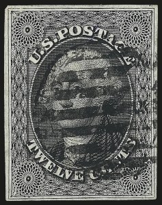 Sale 984, Lot 108, 5c-12c 1851-56 Issue (Scott 12-17), 12c Gray Black (17) Sale 984, Lot 108, 5c-12c 1851-56 Issue (Scott 12-17)