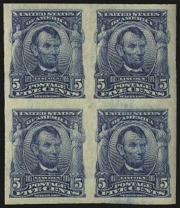 Sale 984, Lot 779, 1902-08 Issues (Scott 314A-322), 5c Blue, Imperforate (315) Sale 984, Lot 779, 1902-08 Issues (Scott 314A-322)
