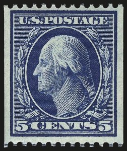 Sale 984, Lot 808, 1908-10 Washington-Franklin Issues (Scott 331-356), 5c Blue, Coil (351) Sale 984, Lot 808, 1908-10 Washington-Franklin Issues (Scott 331-356)