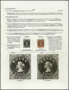 Sale 989, Lot 278, South America, THE JOHN H. HALL JR. COLLECTION OF CHILE 1853-65 "COLON" ISSUES Sale 989, Lot 278, South America