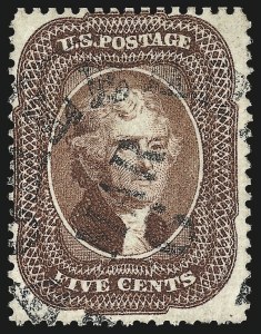 Sale 992, Lot 2086, 3c-5c 1857-60 Issue (Scott 25-30A), 5c Red Brown (28) Sale 992, Lot 2086, 3c-5c 1857-60 Issue (Scott 25-30A)