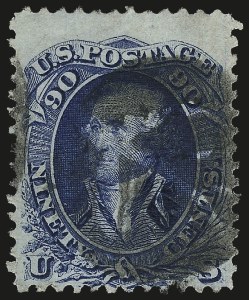 Sale 992, Lot 2165, 1867-68 Grilled Issue (F Grill - Scott 92-101), 90c Blue, F. Grill (101) Sale 992, Lot 2165, 1867-68 Grilled Issue (F Grill - Scott 92-101)