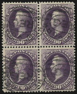 Sale 992, Lot 2271, 1881-87 American Bank Note Co. Issues (Scott 205-218), 90c Purple (218) Sale 992, Lot 2271, 1881-87 American Bank Note Co. Issues (Scott 205-218)
