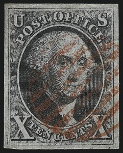 Sale 997, Lot 5097, 10c 1847 Issue (Scott 2), 10c Black (2) Sale 997, Lot 5097, 10c 1847 Issue (Scott 2)