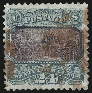 Sale 997, Lot 5474, 15c-90c 1869 Pictorial Issue (Scott 118-122), 24c Green & Violet (120) Sale 997, Lot 5474, 15c-90c 1869 Pictorial Issue (Scott 118-122)