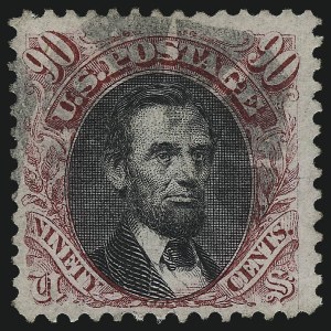 Sale 997, Lot 5482, 15c-90c 1869 Pictorial Issue (Scott 118-122), 90c Carmine & Black (122) Sale 997, Lot 5482, 15c-90c 1869 Pictorial Issue (Scott 118-122)