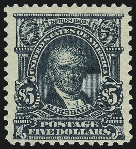 Sale 997, Lot 5859, 1902-08 Issues (Scott 300-319), $5.00 Dark Green (313) Sale 997, Lot 5859, 1902-08 Issues (Scott 300-319)