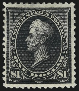Sale 1007, Lot 2504, 1894 Unwatermarked Bureau Issue (Scott 246-262), $1.00 Black, Ty. II (261A) Sale 1007, Lot 2504, 1894 Unwatermarked Bureau Issue (Scott 246-262)
