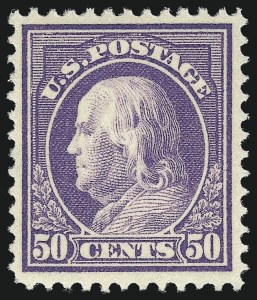 Sale 1014, Lot 1898, 1912-15 Washington-Franklin Issues (Scott 406-440), 50c Violet (421) Sale 1014, Lot 1898, 1912-15 Washington-Franklin Issues (Scott 406-440)