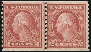 Sale 1014, Lot 1941, 1914-15 Washington-Franklin Issues (Scott 443-461), 2c Red, Ty. II, Coil (454) Sale 1014, Lot 1941, 1914-15 Washington-Franklin Issues (Scott 443-461)