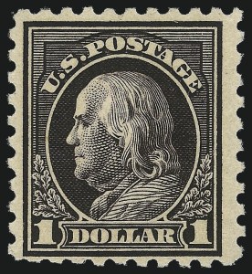 Sale 1014, Lot 1953, 1914-15 Washington-Franklin Issues (Scott 443-461), $1.00 Violet Black (460) Sale 1014, Lot 1953, 1914-15 Washington-Franklin Issues (Scott 443-461)