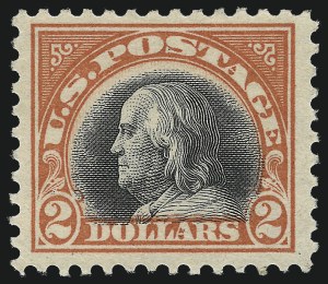Sale 1014, Lot 2024, 1917-19 Washington-Franklin Issues (Scott 498f-524), $2.00 Orange Red & Black (523) Sale 1014, Lot 2024, 1917-19 Washington-Franklin Issues (Scott 498f-524)