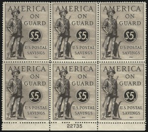 Sale 1014, Lot 2522, Savings Stamps, $5.00 Sepia, Postal Savings (PS15) Sale 1014, Lot 2522, Savings Stamps
