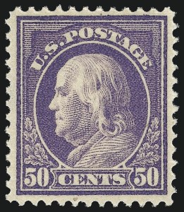 Sale 1017, Lot 806, 1912-15 Issues (Scott 405-460), 50c Violet (422) Sale 1017, Lot 806, 1912-15 Issues (Scott 405-460)