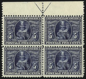 Sale 1026, Lot 1379, 1902-08 Issue, Louisiana Purchase and Jamestown Issues (Scott 300-330), 5c Jamestown (330) Sale 1026, Lot 1379, 1902-08 Issue, Louisiana Purchase and Jamestown Issues (Scott 300-330)