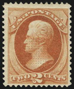 Sale 1037, Lot 1745, 1875-88 Bank Note Issues incl. Special Printings (Scott 174-218), 2c Vermilion, With Grill (178c) Sale 1037, Lot 1745, 1875-88 Bank Note Issues incl. Special Printings (Scott 174-218)