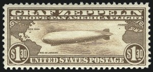 Sale 1037, Lot 2223, Air Post, Graf Zeppelin Issues (Scott C13-C15, C18), $1.30 Graf Zeppelin (C14) Sale 1037, Lot 2223, Air Post, Graf Zeppelin Issues (Scott C13-C15, C18)