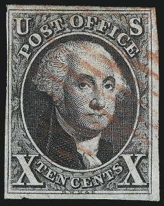 Sale 1040, Lot 1173, 1847 Issue and 1875 Reproduction of 1847 Issue (Scott 1-4), 10c Black (2) Sale 1040, Lot 1173, 1847 Issue and 1875 Reproduction of 1847 Issue (Scott 1-4)