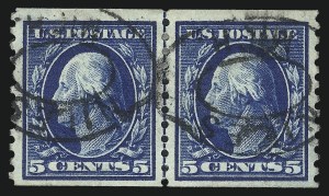 Sale 1040, Lot 1823, 1914-15 Issues (Scott 445-461), 5c Blue, Coil (447) Sale 1040, Lot 1823, 1914-15 Issues (Scott 445-461)