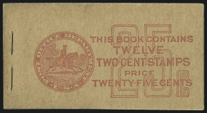 Sale 1040, Lot 2202, Booklet Panes and Complete Booklets, 2c Carmine, Complete 25c Booklet (BK72) Sale 1040, Lot 2202, Booklet Panes and Complete Booklets