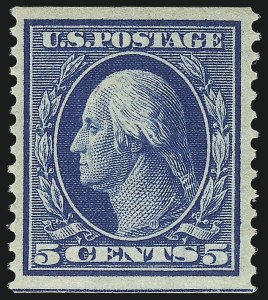 Sale 1044, Lot 251, 1908-12 Washington-Franklins, Panama-Pacific Issue (Scott 336-404), 5c Blue, Coil (355) Sale 1044, Lot 251, 1908-12 Washington-Franklins, Panama-Pacific Issue (Scott 336-404)