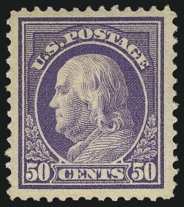 Sale 1044, Lot 274, 1912-22 Washington-Franklins and Later Issues (Scott 415-634A), 50c Violet (422) Sale 1044, Lot 274, 1912-22 Washington-Franklins and Later Issues (Scott 415-634A)
