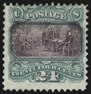 Sale 1050, Lot 248, 1869 Pictorial Issue (Scott 112-122), 24c Green & Violet (120) Sale 1050, Lot 248, 1869 Pictorial Issue (Scott 112-122)