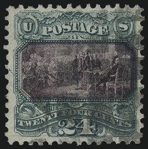 Sale 1050, Lot 250, 1869 Pictorial Issue (Scott 112-122), 24c Green & Violet (120) Sale 1050, Lot 250, 1869 Pictorial Issue (Scott 112-122)