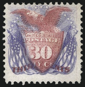 Sale 1050, Lot 252, 1869 Pictorial Issue (Scott 112-122), 30c Ultramarine & Carmine (121) Sale 1050, Lot 252, 1869 Pictorial Issue (Scott 112-122)