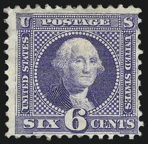 Sale 1050, Lot 263, 1875 Re-Issue of 1869 Pictorial Issue (Scott 123-133), 6c Blue, Re-Issue (126) Sale 1050, Lot 263, 1875 Re-Issue of 1869 Pictorial Issue (Scott 123-133)